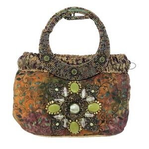 Mary Frances Clutch Purse Top Handle Bag Womens Medium Embellished Artsy
